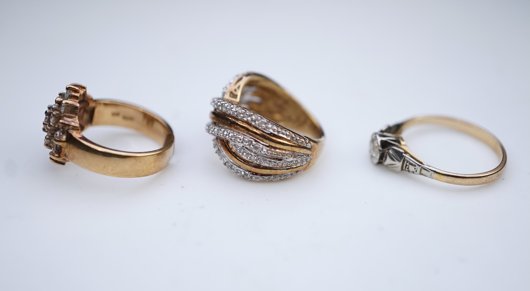 Three diamond rings